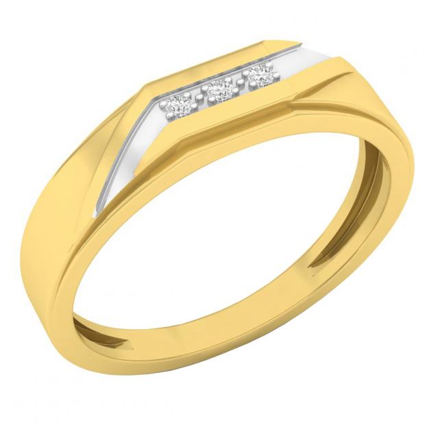 Buy 0.05 Carat (ctw) 14K Yellow Gold Round White Diamond Men's Anniversary  Wedding Band Online at Dazzling Rock