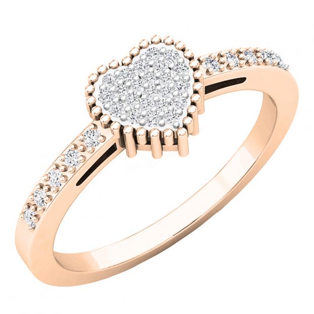 Buy 0.15 Carat (ctw) 14K Rose Gold Round White Diamond Ladies