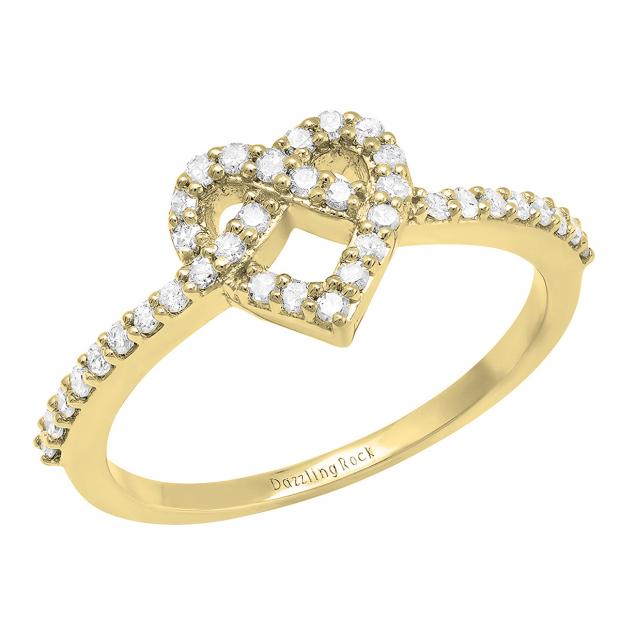 Lady Heart Love Ring in 18k white gold