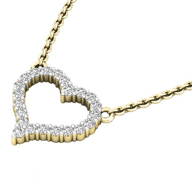 0.30 ctw Diamond Heart Pendant in 14k white gold