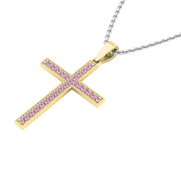 0.32cttw Small Diamond Cross Rose Gold