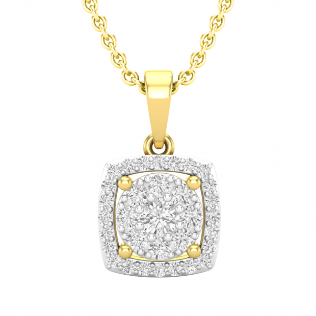 Dazzlingrock Collection 0.50 Carat Diamond Flower Pendant Necklace - 10K Yellow Gold With Chain