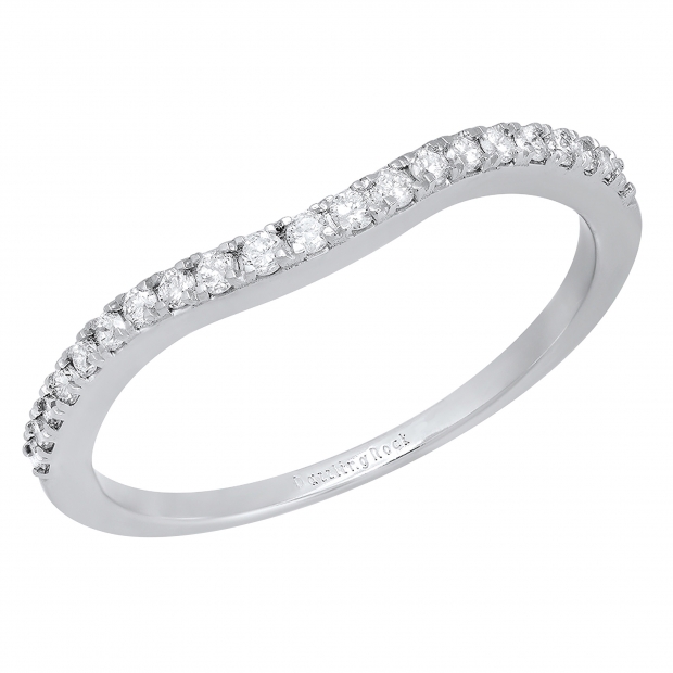 ctw Dazzlingrock Collection 0.20 Carat 18K Gold Round Diamond Ladies Anniversary Wedding Matching Stackable Ring 1/5 CT