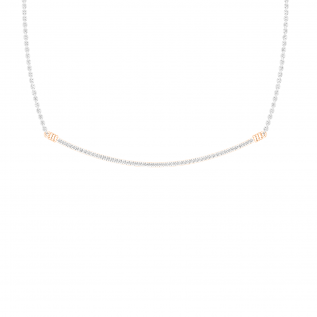 Dazzlingrock Collection 0.10 Carat Diamond Pendant In 14K Gold - Ladies' Bar Shape Necklace With Chain - View #8