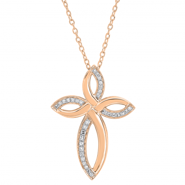 Looping Cross Pendant Necklace with 2 to 4 Stones | ArtCarved