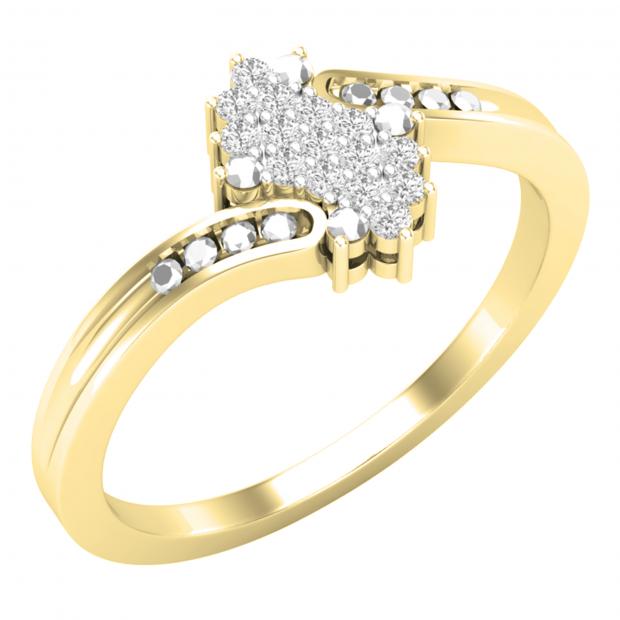 Ladies 10 Karat store Gold Diamond Cluster Ring