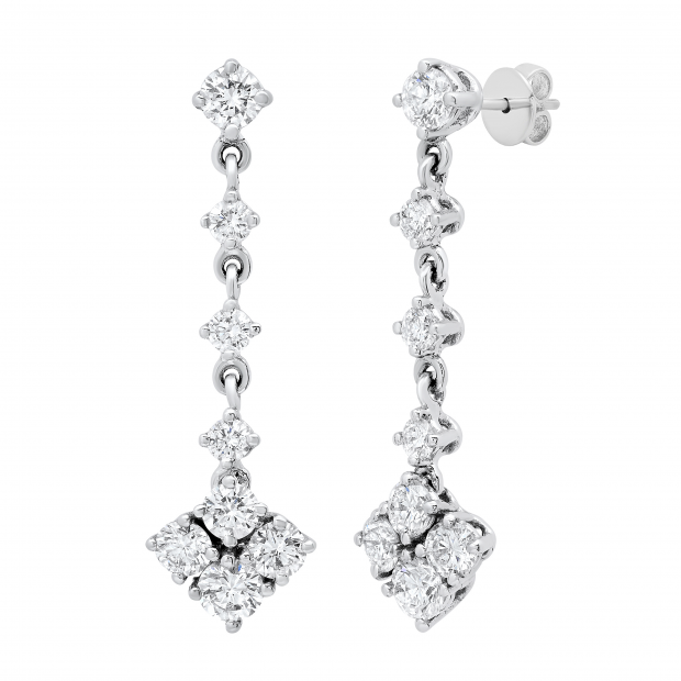 Buy 2.00 Carat (ctw) Round White Diamond Ladies Fashion Dangling Drop  Earrings 2 CT 14K White Gold Online at Dazzling Rock