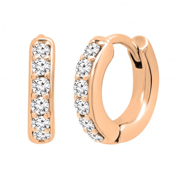 LADIES HUGGIES 0.20CT ROUND DIAMOND 10K WHITE GOLD LADIES HUGGIES 0.20CT ROUND DIAMOND 10K WHITE GOLD