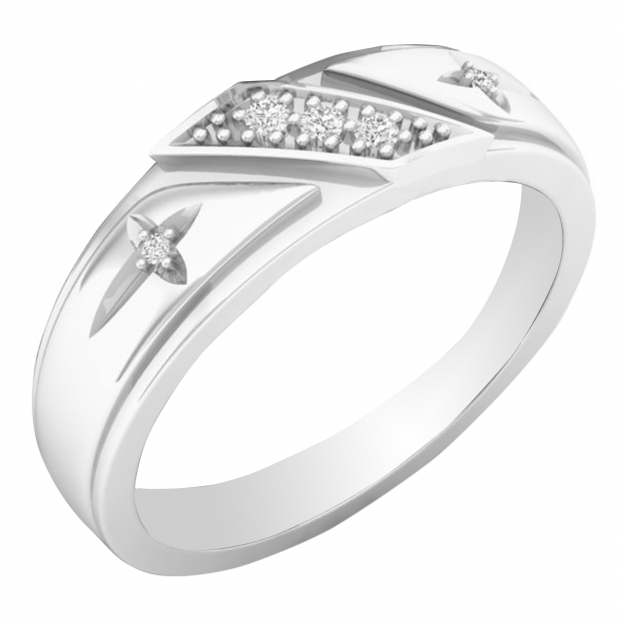 Buy 0.04 Carat (ctw) Round White Diamond Mens Sideways Double