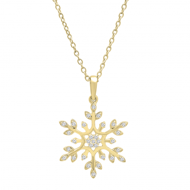 14k White Gold 1/4 CT Blue and White Diamond Snowflake Pendant 14k White Gold 1/4 CT Blue and White Diamond Snowflake Pendant