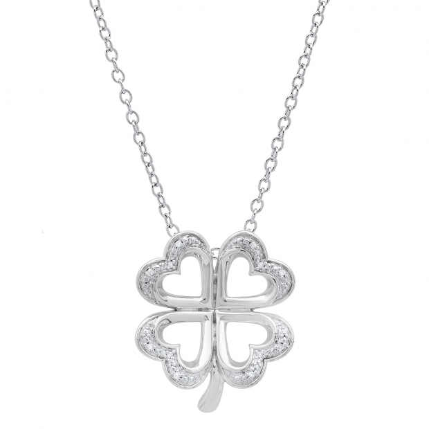 Designer Silver Clover Necklace