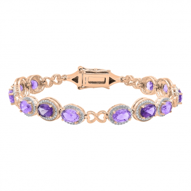 Amethyst diamond sale bracelet