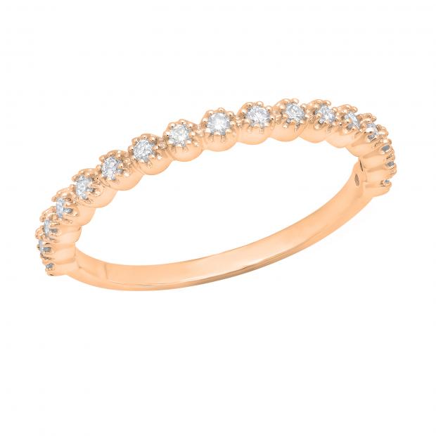 Dazzlingrock Collection 0.20 Carat 14k Round Red Diamond Ladies Bridal Anniversary Stackable Band 1/5 CT ctw White Gold Dazzlingrock Collection 0.20 Carat 14k Round Red Diamond Ladies Bridal Anniversary Stackable Band 1/5 CT ctw White Gold