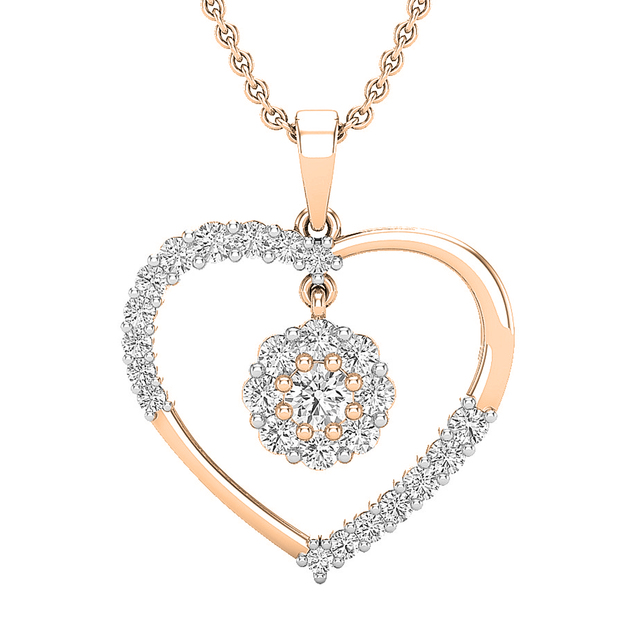 1.00 ct. t.w. Diamond Heart Pendant Necklace in 14k White Gold