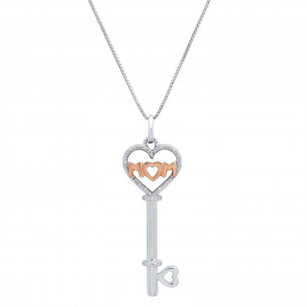 Heart Aswirl Key Starlett Diamond Pendant | SK Jewellery