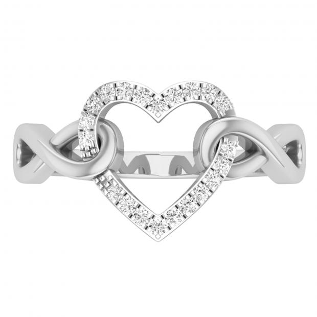 925 Sterling Silver 0.10ctw Diamond Fashion Mens Ring