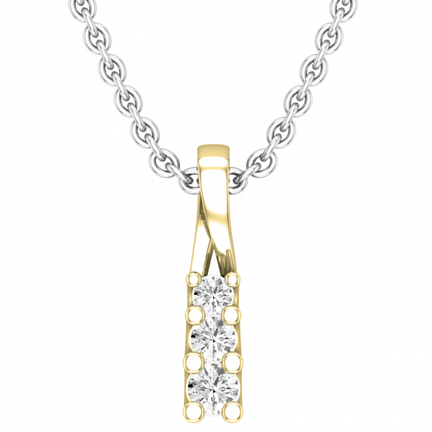 Diamond 3-Stone Journey Pendant 10k White deals Gold