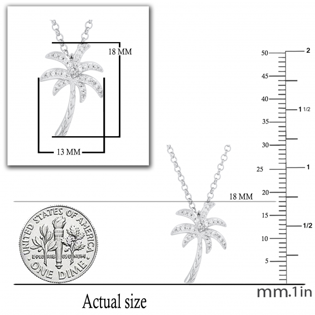 Palm Tree Necklace Lab-Created Emeralds Sterling Silver | Kay Outlet