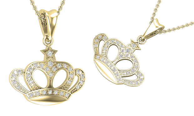 Crown yellow gold pendant with iron eye in Yellow gold for | Dolce&Gabbana®  US