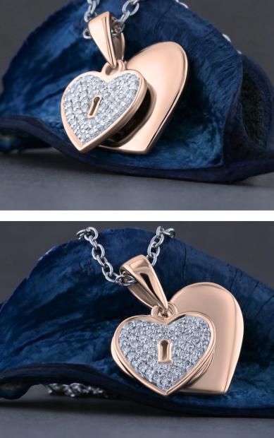 Lockey Blue Diamond Lock Necklace