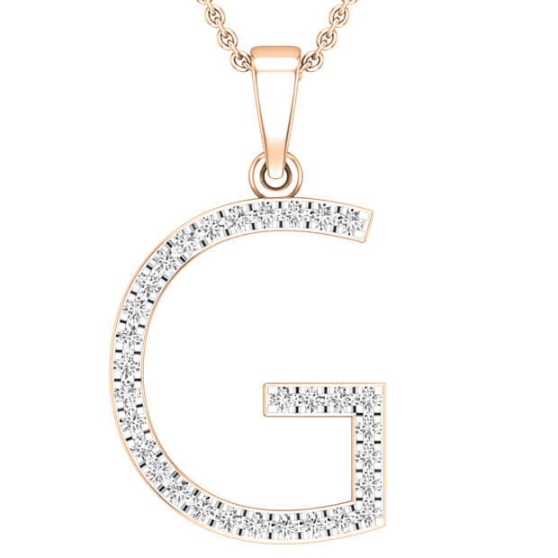 Diamond Letter Charms G / Rose