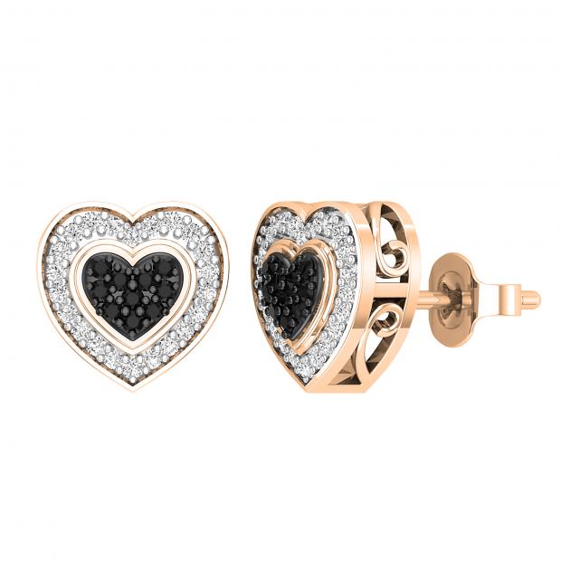 14K Gold Heart Shape Friction Push Back Earring