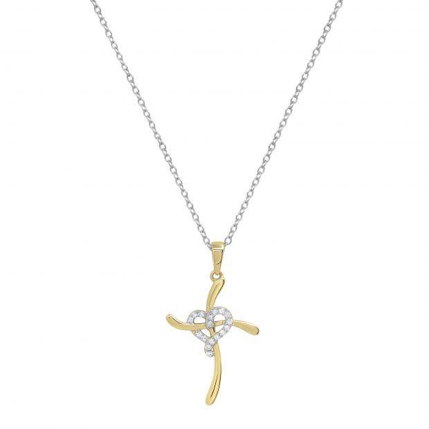 FINE JEWELRY Womens 10K White Gold Cross Pendant Necklace | Hamilton Place