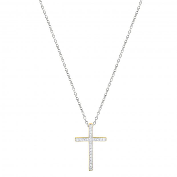 Buy Round White Diamond Crucifix Latin Cross Reversible Pendant