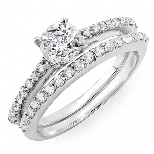 LADIES RING SEMI MOUNT 0.35CT ROUND DIAMOND 14K WHITE GOLD