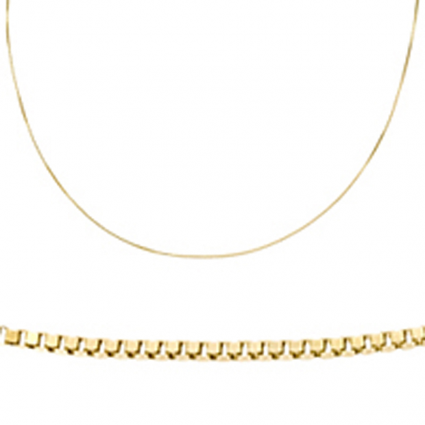Men's 1.4mm Box Chain Necklace in 14K Gold - 22