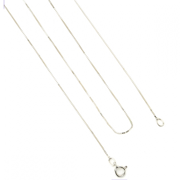 Buy 18 Inch Thin Delicate 10k White Gold Box Chain Necklace (18 inch)  Online at Dazzlingrock.com