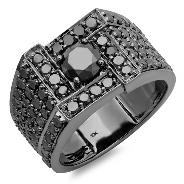 Buy Carat (ctw) 10k Black Rhodium Plated White-Gold Black