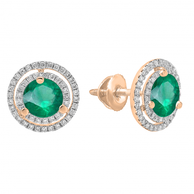 Dazzlingrock Collection 10K 4 MM Each Round Lab Created Gemstone & Round Diamond Ladies Stud Earrings Yellow Gold Dazzlingrock Collection 10K 4 MM Each Round Lab Created Gemstone & Round Diamond Ladies Stud Earrings Yellow Gold