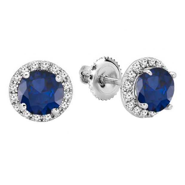 Dazzlingrock Collection 10K 4 MM Each Round Lab Created Gemstone & Round Diamond Ladies Stud Earrings Yellow Gold Dazzlingrock Collection 10K 4 MM Each Round Lab Created Gemstone & Round Diamond Ladies Stud Earrings Yellow Gold