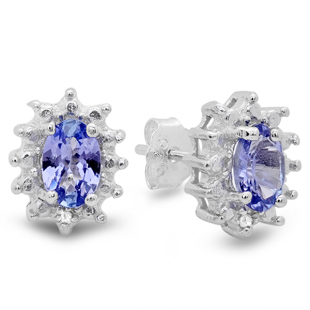 1 carat deals tanzanite earrings