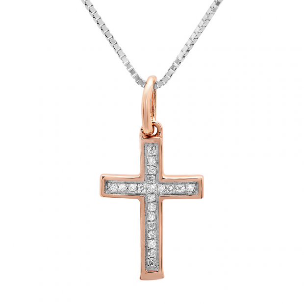 Micro Simple Cross Pendant in Yellow Gold