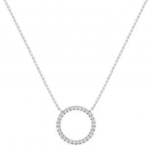 Lab Grown Diamond Circle Of Life Pendant - 0.50 Ctw, 14K White Gold, 18" Chain (H-I Color, SI2) - View #4