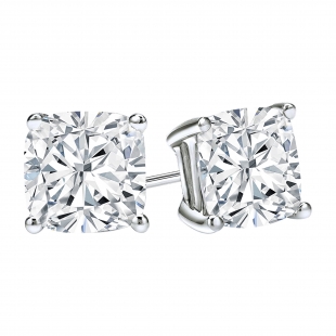 0.70 Ctw Cushion Lab Grown Diamond 4 Prong Solitaire Stud Earrings for Women in 925 Sterling Silver in Screw Back