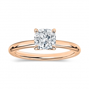 IGI Certified 1 Ctw Cushion Lab Grown Diamond Classic Solitaire Ring, 10K Rose Gold