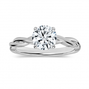 IGI Certified 1 Ctw Round Lab Grown Diamond Solitaire Intertwined Ring, 925 Sterling Silver