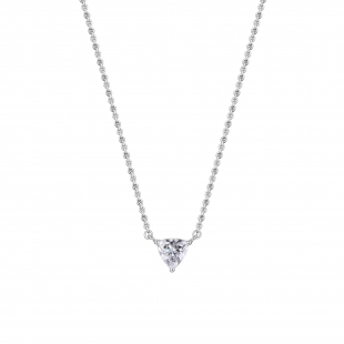 0.50 Ctw Trillion Lab Grown Diamond 3 Prong Minimalist Solitaire Pendant with 18 inch Silver Chain, 925 Sterling Silver