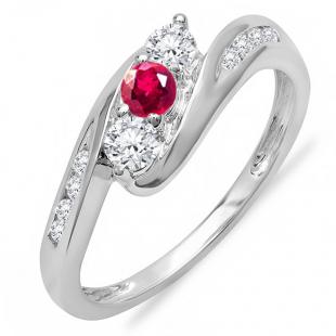 Dazzlingrock 1 Carat Created Ruby Solitaire Ring In Sterling Silver - Size 7.5 - View #9