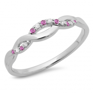 Buy 0.15 Carat (ctw) Sterling Silver Round Cut Pink Sapphire