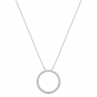 0.10ctw store Diamond Swirl Circle Pendant 14k White Gold