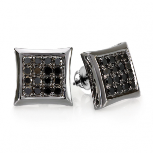 Dazzlingrock Collection 0.30 Carat  Ctw  14K Round Black Diamond Ladies Huggies Hoop Earrings 1 3 Ct Rose Gold