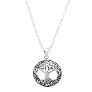 925 Sterling Silver Tree of Life Pendant With 16 Inch Chain
