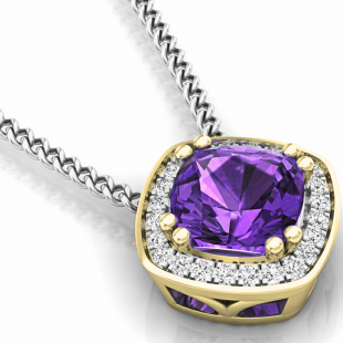 14K White Gold Pendant With Pear White Sapphire & Diamond Accents - 9x7mm, 18" Chain