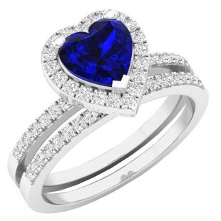 Dazzlingrock collezione da donna 1/4 peso totale in carati Diamond cluster nuziale set