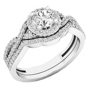 Buy 0.95 Carat (ctw) 14K White Gold Round Diamond Bridal