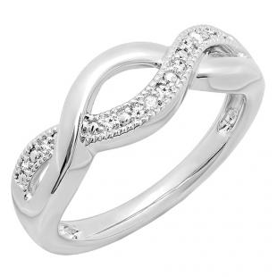 0.05 Carat (ctw) Sterling Silver Round Diamond Promise/Engagement Ring For Women, Size 4 - View #9